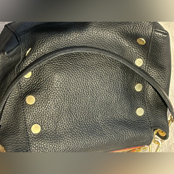 SOLD Hammitt Bryant black pebbled leather/gold hardware/red zip - Picture 3 of 10